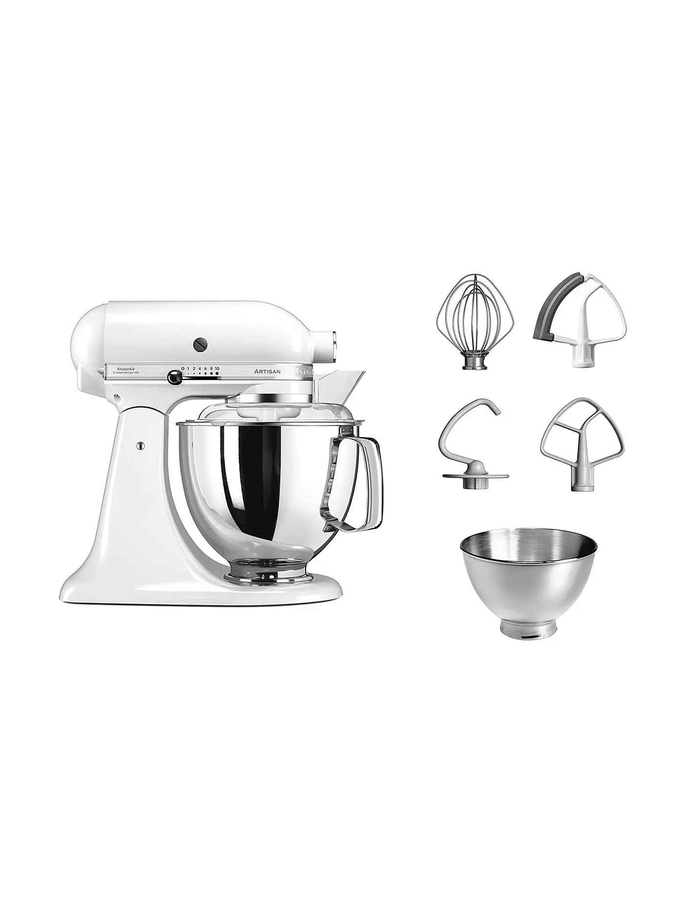 KITCHENAID | Küchenmaschine Artisan 175 4,8l 300 Watt 5KSM175PSESP (Seiden Pink) | weiss